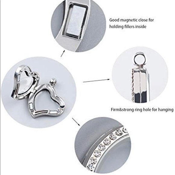 Floating Locket w/silver chain & Selenite Palm/Worry stone! - Picture 6 of 16